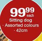 Sitting Dog Assorted Colours 42Cm-Each