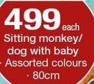 Sitting Monkey/Dog With Baby-Each