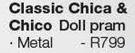 Classic Chica & Chico Doll Pram Metal