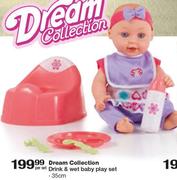 Dreams Collection Drink & Wet Baby Play Set 35Cm-Per Set