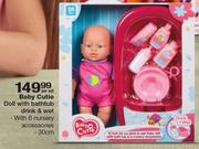 Baby Cutie Doll With Bathtub Drink & Wet-Per Set