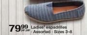 Ladies Espadrilles-Per Pair