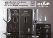 The Nataniel Collection 4-Pack Champagne Flute Glasses