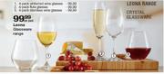 Leona 4-Pack White/Red Wine Glasses-Per Pack