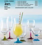 Coral Glassware 3-Pack Flute Glasses