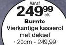 Brunto Vierkantige kasserol Met Deksel 20cm-elk