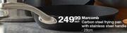 Marcomb 28cm Carbon steel Frying Pan With Stainless Steel Handle-Each