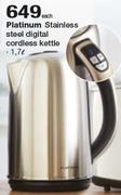 Platinum 1.7Ltr Stainless Steel Digital Cordless Kettle