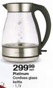 Platinum 1.7Ltr Cordless Glass Kettle