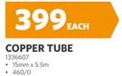Copper Tube 15mm x 5.5m 1336607