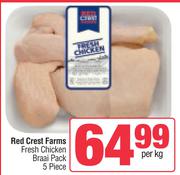 Red Crest Farms Fresh Chicken Braai Pack 5 Piece-Per Kg