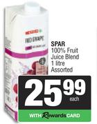 Spar 100% Fruit Juice Blend Assorted-1L