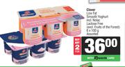 Clover Low Fat Smooth Yoghurt-For 2 x 6 x 100g
