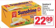Sunshine D Original Margarine 80% Fat Spread Brick-500g