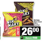 Nik Naks Maize Snack Assorted-For Any 2 x 135g