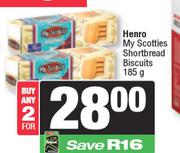  Henro My Scotties Shortbread Biscuits-For Any 2 x 185g