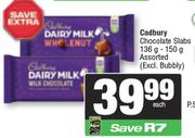  Cadbury Chocolate Slabs Assorted-136g-150g Each