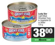 Lucky Star Light Meat Shredded Tuna In Vegetable Oil Or Water-For Any 2 x 170g