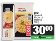 Spar Spaghetti, Elbows Or Macaroni-For Any 2 x 500g