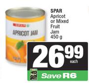 Spar Apricot or Mixed Fruit Jam-450g Each