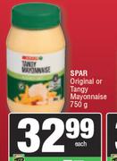 Spar Original Or Tangy Mayonnaise-750g Each