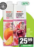 Spar 100% Fruit Juice Blend Assorted-1Ltr Each