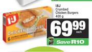 I&J Crumbed Chicken Burgers-400g