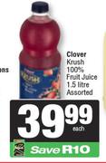 Clover Krush 100% Fruit Juice Assorted-1.5L