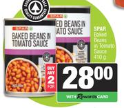 Spar Baked Beans In Tomato Sauce-For 2 x 410g