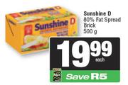 Sunshine D 80% Fat Spread Brick-500g