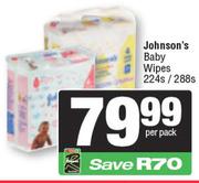 Johnson's Baby Wipes-224s/288s Per Pack