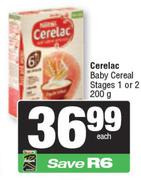 Nestle Cerelac Baby Cereal Stages 1 Or 2-200g