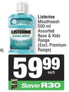 Listerine Mouthwash Base & Kids Range Assorted-500ml