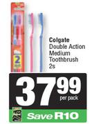 Colgate Double Action Medium Toothbrush-2s Per Pack