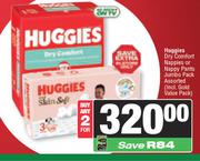 Huggies Dry Comfort Nappies Or Nappy Pants Jumbo Pack Assorted-For 2