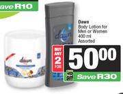 Dawn Body Lotion For Men Or Women-For 2 x 400ml