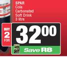 Spar Cola Carbonated Soft Drink-For 2 x 3Ltr