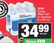  Spar Spring Water Still Or Sparkling-6 x 500ml Per Pack