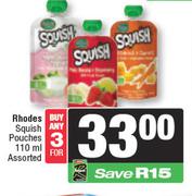  Rhodes Squish Pouches Assorted-For 3 x 110ml