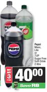  Pepsi Maxx, Lite Or 7up Sugar Free Soft Drink-For 3 x 2Ltr