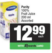  Purity 100% Fruit Juice Assorted-200ml Each