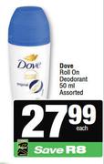 Dove Roll On Deodorant Assorted-50ml