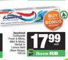 Aquafresh Toothpaste Fresh & Minty, Mild & Minty, Herbal Or Lemon Mint-100ml Each