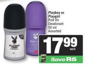 Playboy Or Playgirl Roll On Deodorant Assorted-50ml     