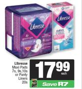 Libresse Maxi Pads 7s,9s,10s Or Pantyliners 20s