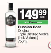 Russian Bear Original Triple Distilled Vodka-750ml