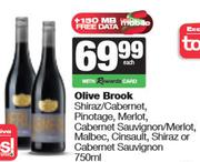 Olive Brook Shiraz/Cab,Pinotage,Merlot,Cab Sauv/Malbec,Cinsault,Shiraz Or Cabernet Sauvignon-750ml