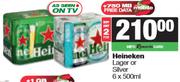 Heineken Lager Or Silver-For 2 x 6 x 500ml