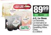 J.C.Le Roux La Fleurette,Le Domaine Or Sauvignon Blanc Sparkling Wine Cans-6 x 300ml