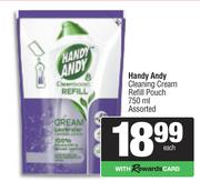 Handy Andy Cleaning Cream Refill Pouch Assorted-750ml